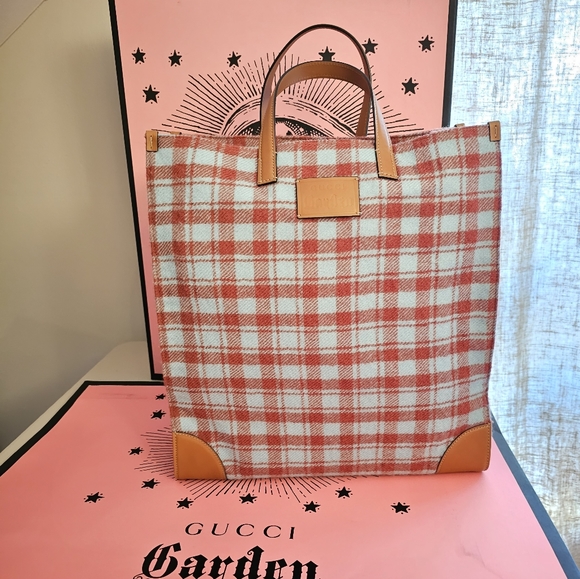 RARE! Authentic NIB Gucci Garden FLORENCE  Tweed Leather Tote Bag - Picture 5 of 13